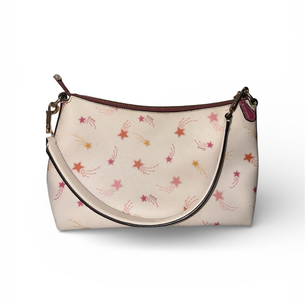 COACH White/Cream Color Clara Shoulder Bag With Shooting Star Print - Picture 5 of 9